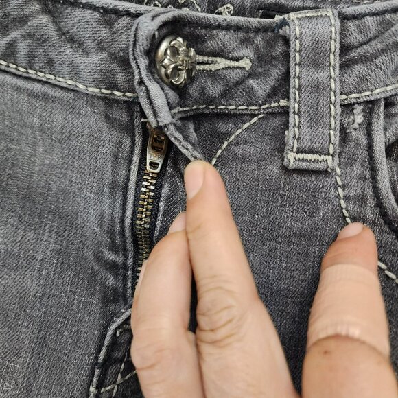 Miss Me Jeans Womens 30 JP533056 Gray Stretch Low Rise Skinny *Read* - Picture 2 of 16